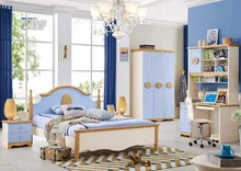 JLMF3362 Modern bedroom furniture set solid wood healthy children bedroom furniture set bed wardrobe desk bedside table chair