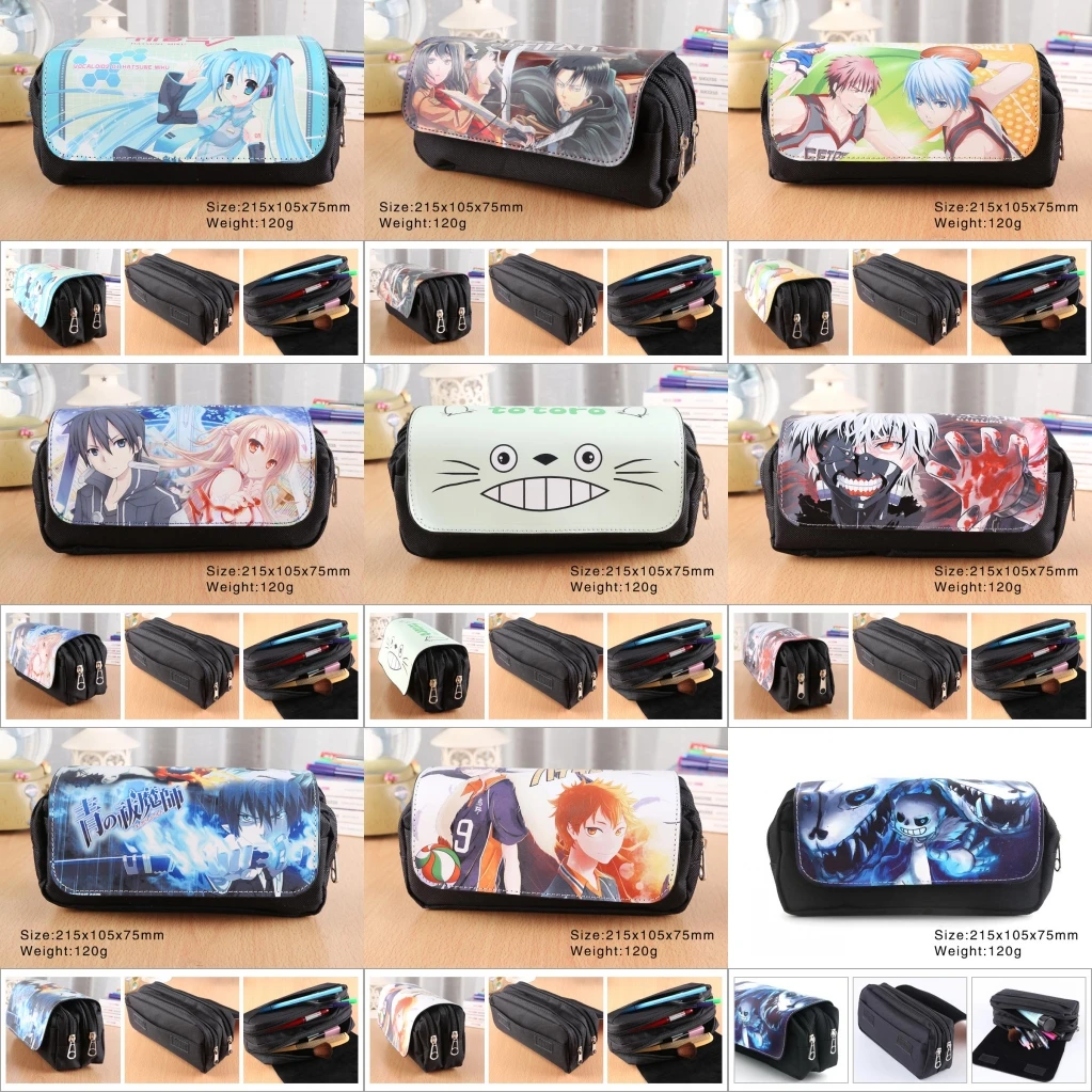 أنيمي الكرتون الطالب مقلمة قماش القلم حقيبة حقيبة مستحضرات تجميل Totoro بوكيمون قطعة واحدة ناروتو ساو البريدي التجميل حقيبة حقيبة أدوات مكتبية