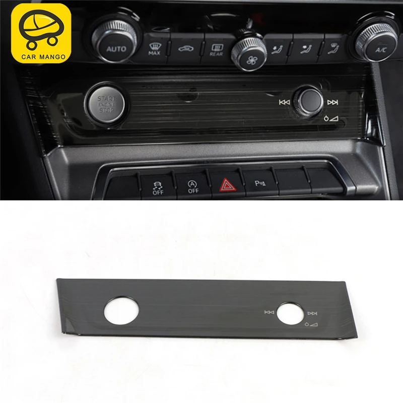 

CARMANGO Car Styling Center Console Button Switch Panel Cover Trim Frame Sticker Chrome Interior Accessories for Audi Q3 F3 2019