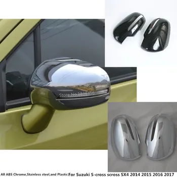 

ABS Chrome Car Sticks Rear View Rearview Side Glass Mirror Cover Trims Frame For Suzuki S-Cross Scross SX4 2014 2015 2016 2017