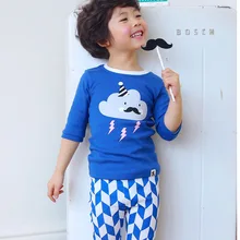 Blue Pink Summer Cotton Sleepwear Kids Pajamas Sets For Boys And Girls Kids Pjs Pijamas Child