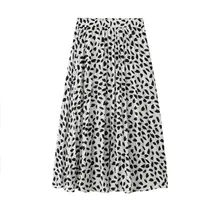 Модные женские шифоновые юбки с цветочным принтом, повседневные свободные длинные юбки, уличная одежда, плиссированные юбки с высокой талией