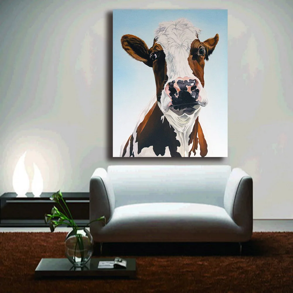 Buy Large Size Wall art Cow 2 animal Canvas Painting