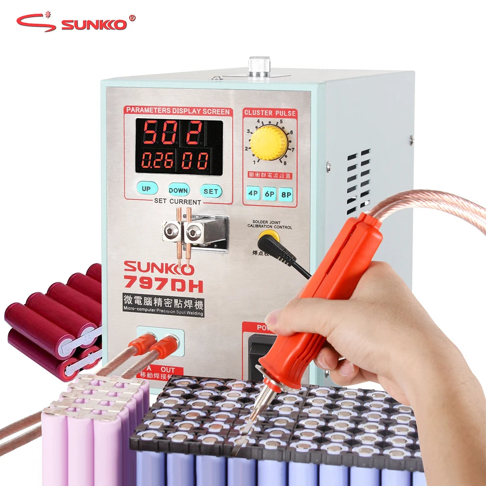 

SUNKKO 797DH Spot Welder 3.8KW High Power Battery Spot Welding Machine For 18650 Battery Packs Weld Precision Pulse Spot Welders