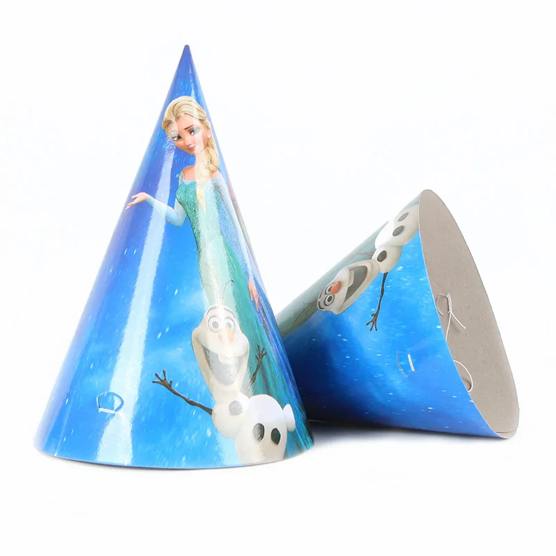 6 шт. disney замороженные принцесса и Эльза вечерние поставки бумажная шапка Корона Дети День рождения, детский душ украшения вечерние поставки