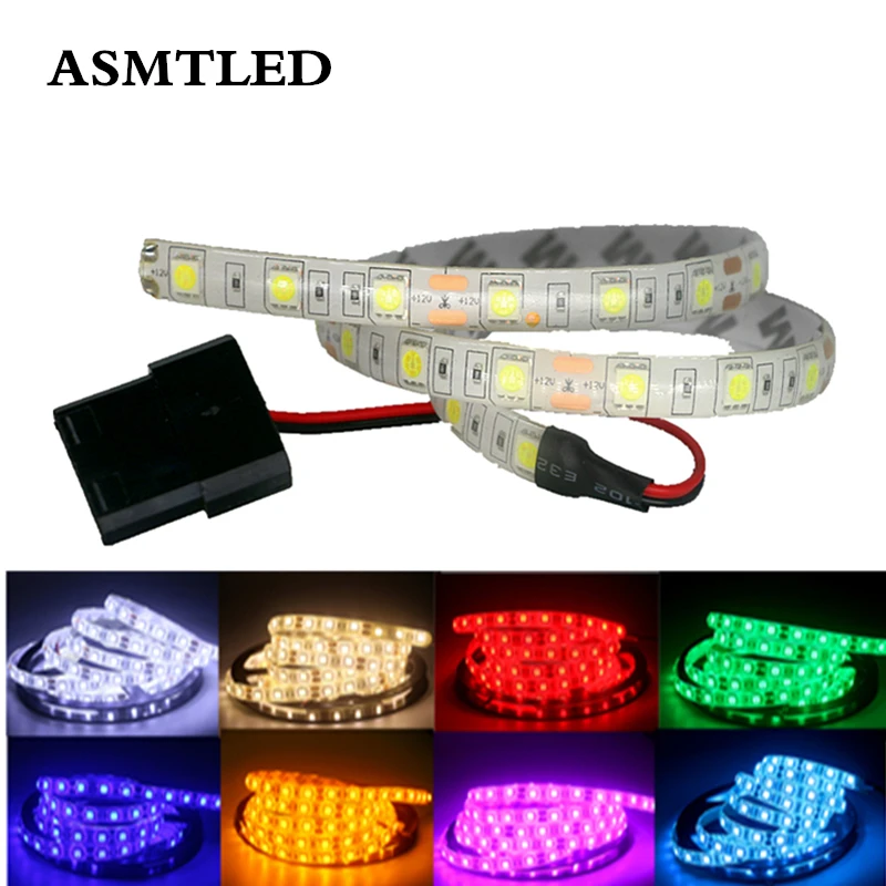 0 5 м 1 2 3 5050 SMD гибкая светодиодная лента 12 В фон для компьютера ПК чехол клейкая Fita