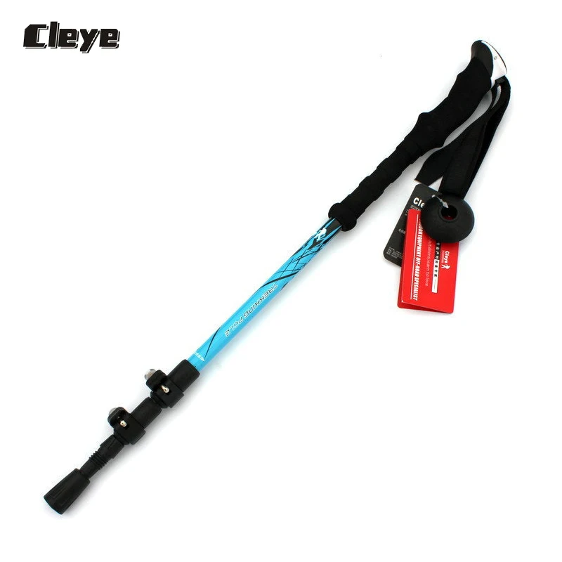 Blue 1 Pc Cleye Топ Номинальная телескопическая альпеншток легкие туристические треккинговые полюс АНТИШОК холм трость Фитнес лучшее значение походный стержень - Цвет: Blue 1 Pc