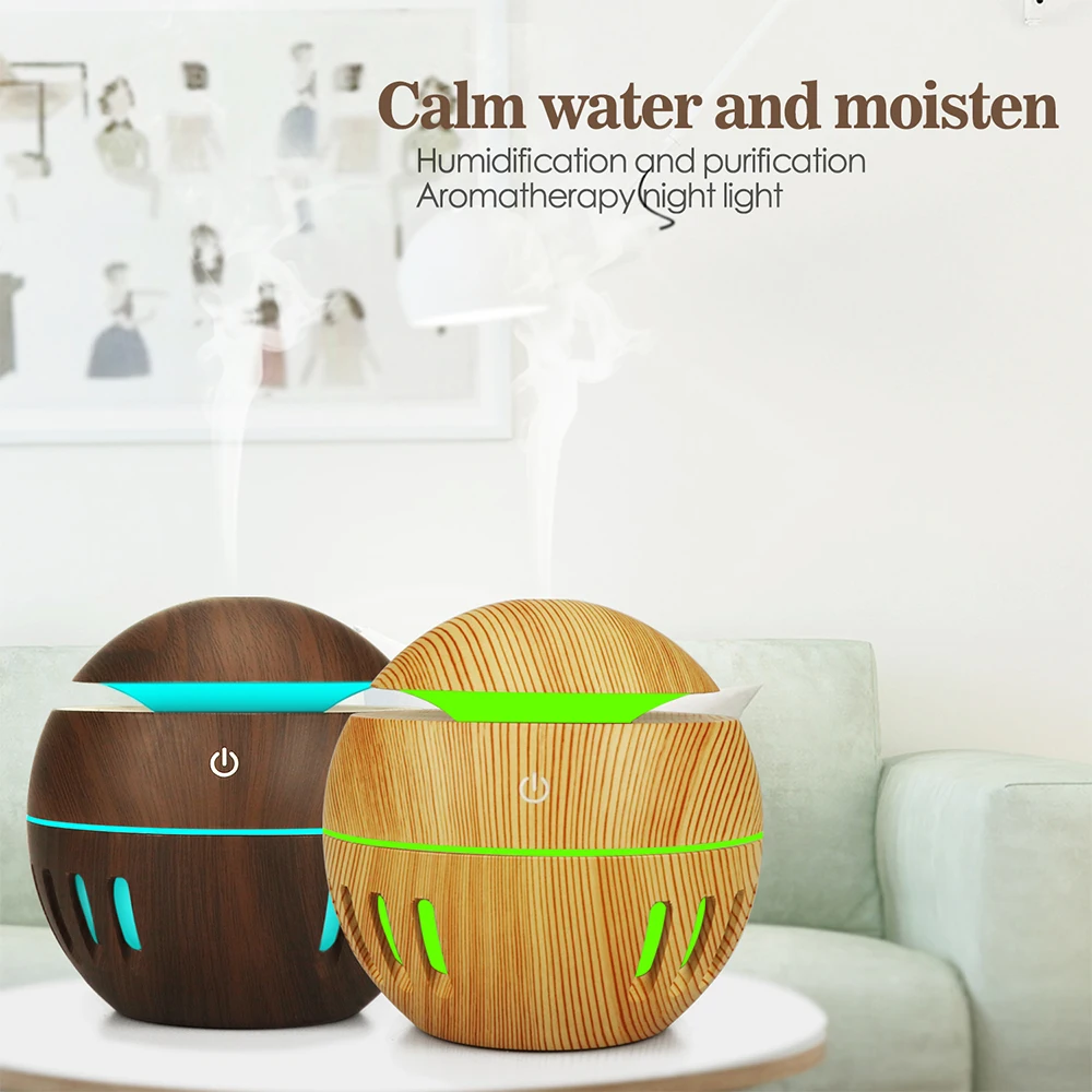 

USB Aroma Essential Oil Diffuser Ultrasonic Mist Humidifier Air Purifier 7 Color Change LED Night light for Office Home 130ml