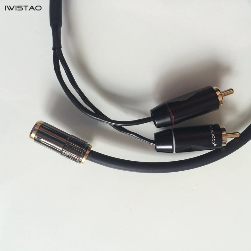 IWISTAO HIFI Cable RCA to 3 5mm Female Plug Audio Cable for DAC Preamplifier Output Connect Headphones 4N Oxyge Free Shipping