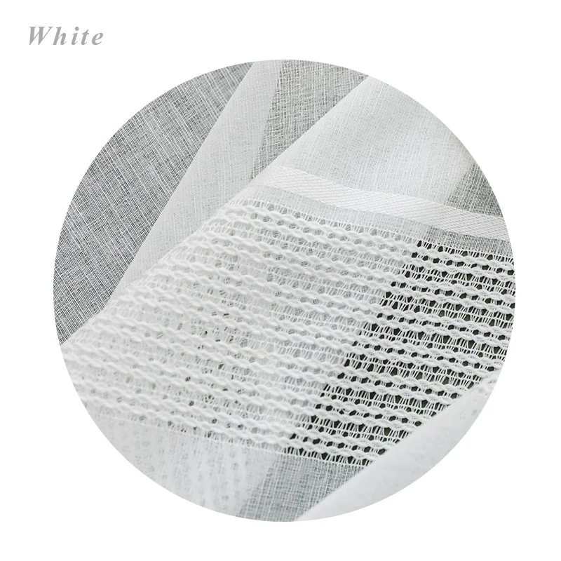 Innermor, стильные тюлевые занавески в белую сетку для гостиной, жаккардовые тюлевые занавески для спальни, мягкий тюль для кухни на заказ - Цвет: White