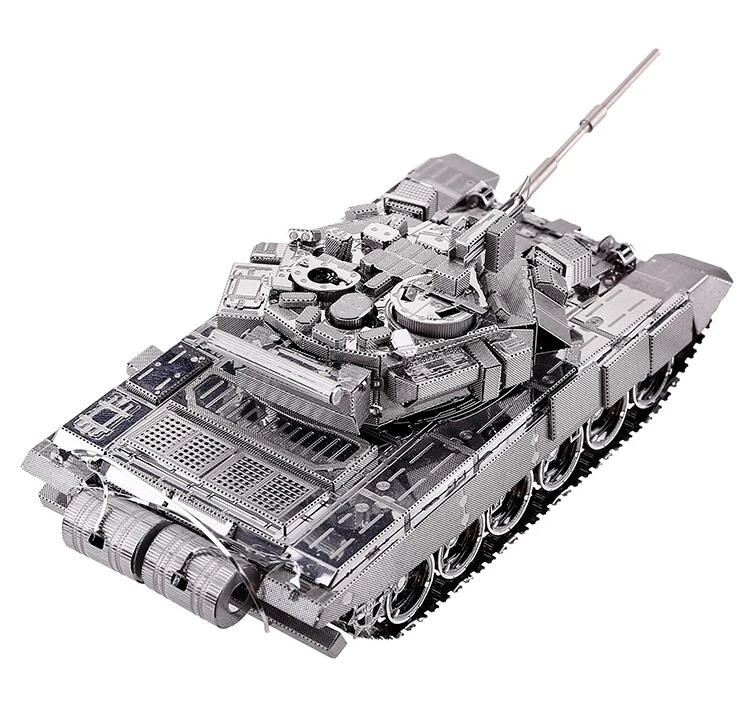 

Piecefun DIY Military model Metal Works DIY 3D Laser Metal Models Assemble Miniature Metallic Nano T-90A MBT tank model Puzzle