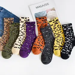 2018 Популярные леопардовые цветные короткие носки женские хлопковые полосатые классные носки Harajuku Ins Hipster повседневные забавные носки
