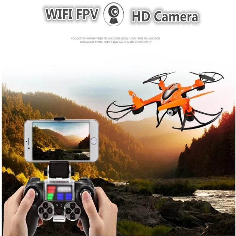 WIFI FPV RC drone  with 720P adjustable camer 4CH attitude hold headless WIFI real time 6 Axis RC Quadcoptera Kids RC toy