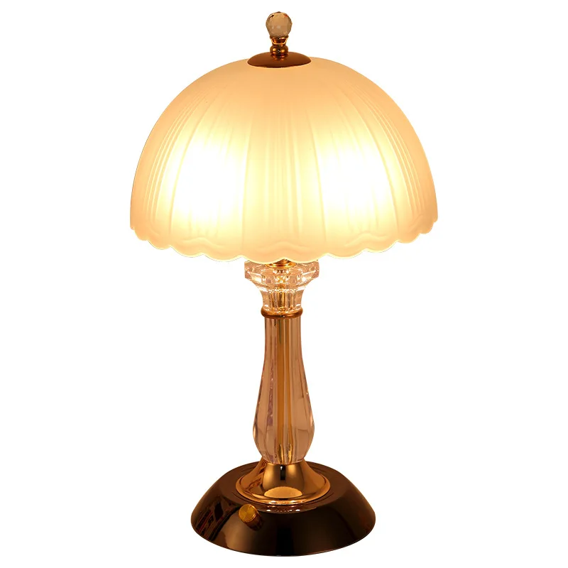 Современная прикроватная настольная лампа для спальни, Европейский Теплый светильник, стеклянная настольная лампа для гостиной, Настольный светильник, настольные лампы для дома