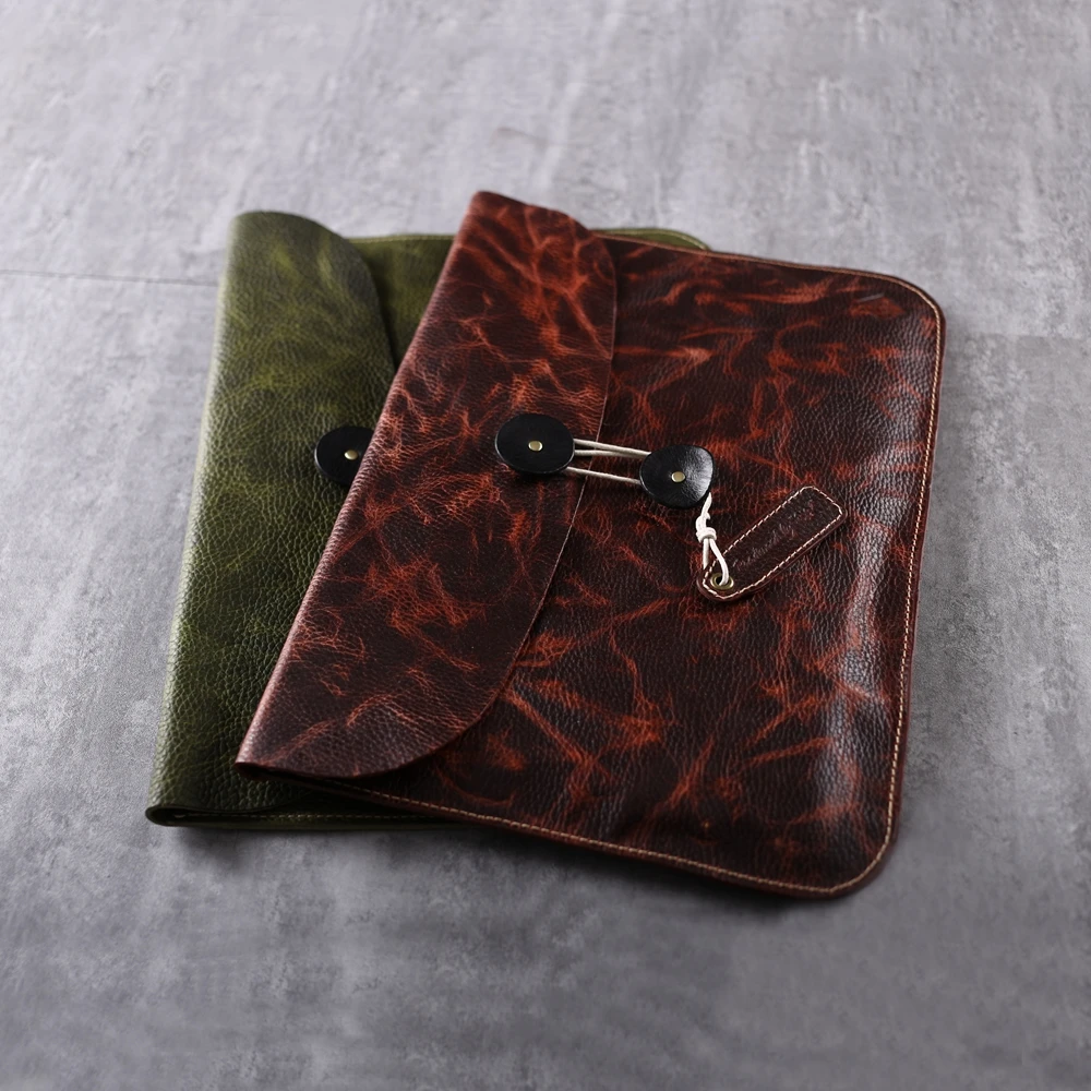 

Gathersun Brand Original Design Handmade Genuine Leather Envelope Bag High Quality Cowhide Handbag Vintage 13 "Laptop Case