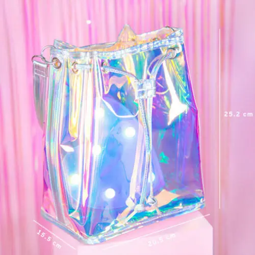 Sweet Teenage Girl Crossbody Shoulder Bag Hologram Shine Leather Laser Bag Holographic bag