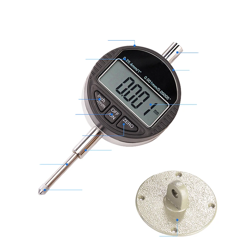0-12,7 мм цифровой индикатор 0-25,4 мм(по умолчанию) 0,001 цифровой индикатор электронный стрелочный индикатор Таблицамикрометр измерительный инструмент steel electronic micrometer digital micrometer