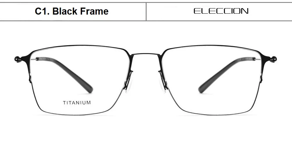 Электрическая оправа из титанового сплава для оптических очков, мужские ультралегкие квадратные очки для близорукости по рецепту, мужские полубезвинтовые очки