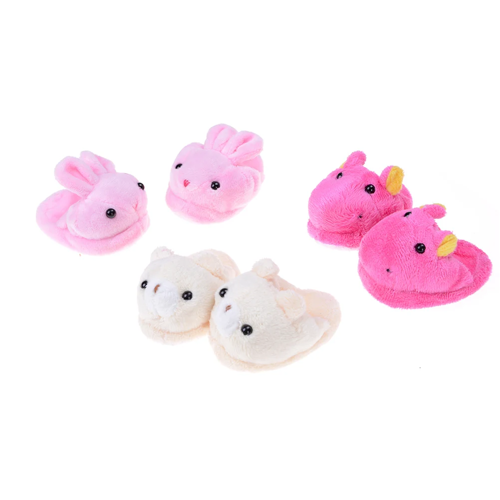 Mini Rabbit Rear Rippo Sandals Cute Rose Felt Slippers For American Girls 18inch for Barbie Gril Dolls Accessories