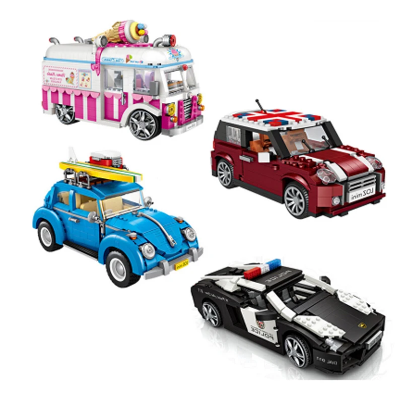 

LWKO Mini Blocks Technic Car Model Bricks Legoe Building Blocks Creator Plastic Assembly Compatible Kids Toys For Children gifts