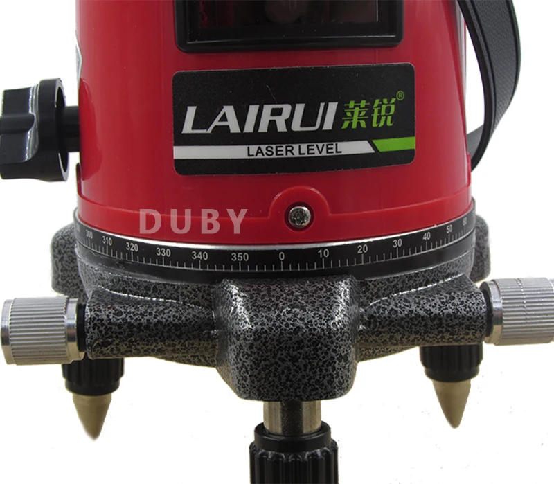Лазерный уровень LAIRUI, 5 линий, 6 точек, 635 нм, 360 градусов, поворотный, перекрестный, лазерный, линейный уровень с функцией наклона и Треногой