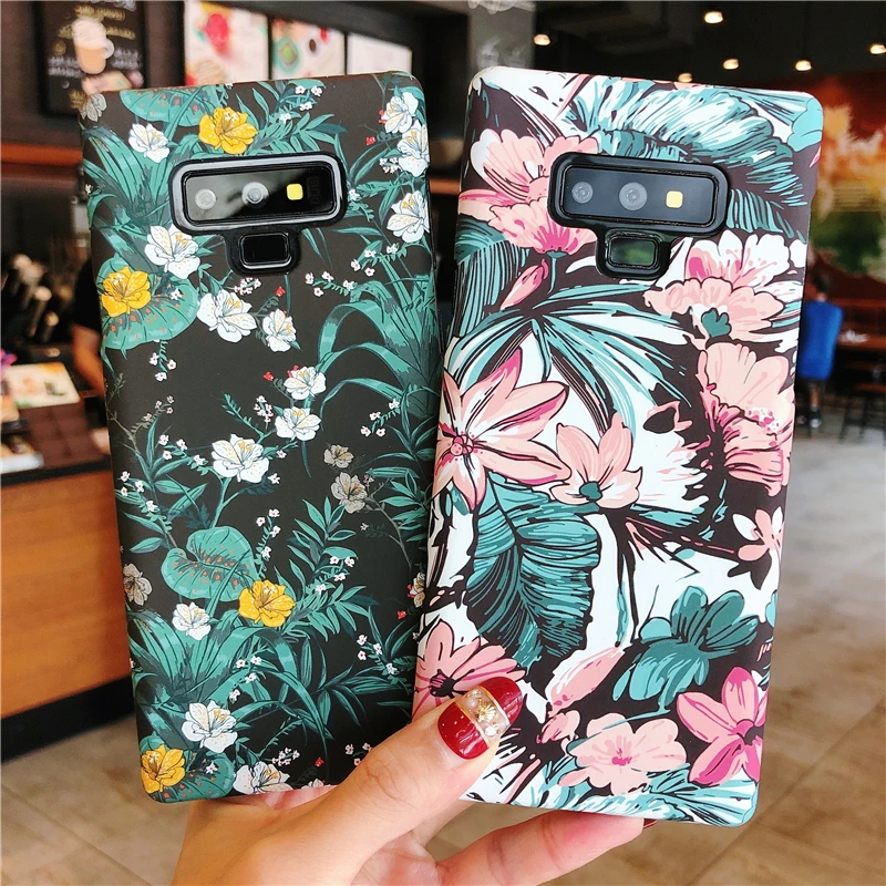 

Flower Hard Phone Case for Samsung Galaxy S10 S10 Plus S10e Funda Fashion Cover for Samsung S8 S9 Plus Note 9 Note 8 Coque Etui
