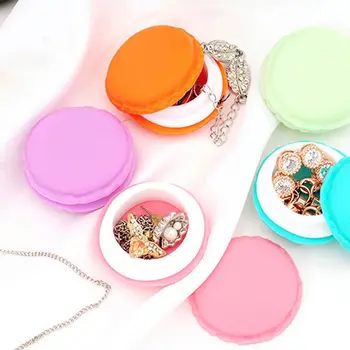 

4*4*2CM Candy Jewelry Storage Box Mini Macaron Case for Necklace Earring Package Organizer Gifts For Girls Table Decoration 1pc