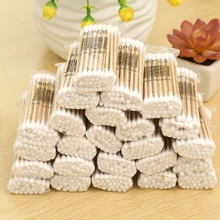 Косметические ватные тампоны для ушей чистые деревянные ватные палочки двойные палочки деревянные палочки санитарные тампоны одноразовые Двуглавые