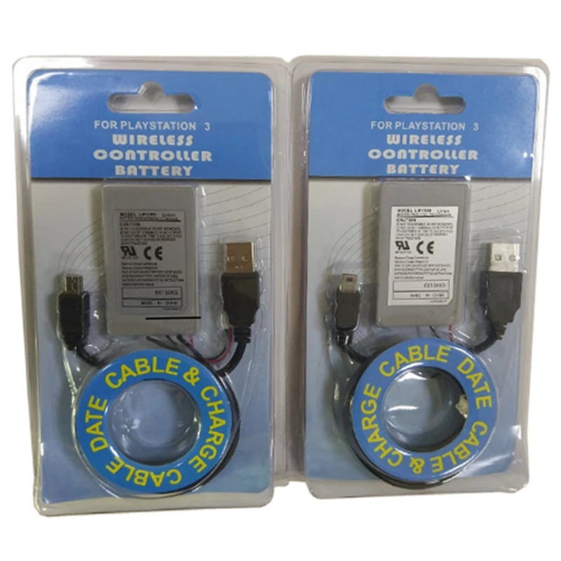 2pcs Lot 1800mAh Battery for Sony PlayStation3 PS3 Wireless Controller 3 7V Rechargeable Li Ion Batteries