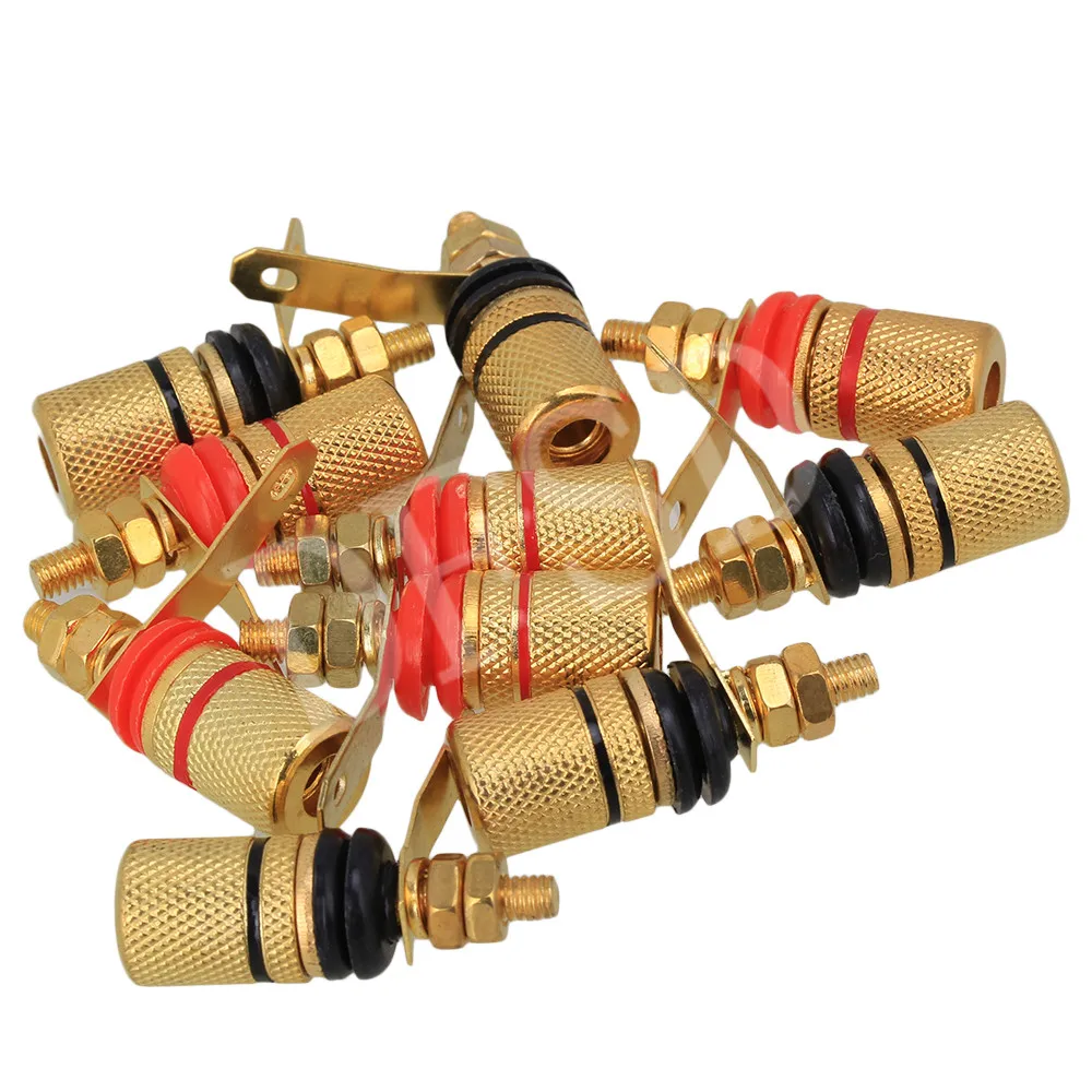 10pcs Gold Plated Speaker Binding Post Amplifier Terminal Banana Plug