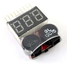 100 шт светодиодный 1-8 s Lipo тестер напряжения батареи/Низкий зуммер напряжения сигнализации(1 S поддержка 3,7-30 V