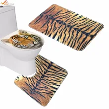 3 шт./компл. Нескользящая стойка для тряпок в стиле тигра+ крышка для унитаза+ коврик для ванной леверт
