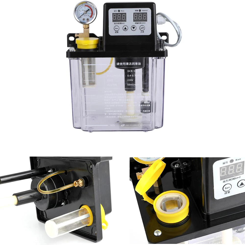 Najtaniej 1PC 220V 1L 2L 2 litry pompa smarująca automatyczny olej smarowyolej smarowy pompa CNC elektromagnetyczna pompa smarownicza smarownica