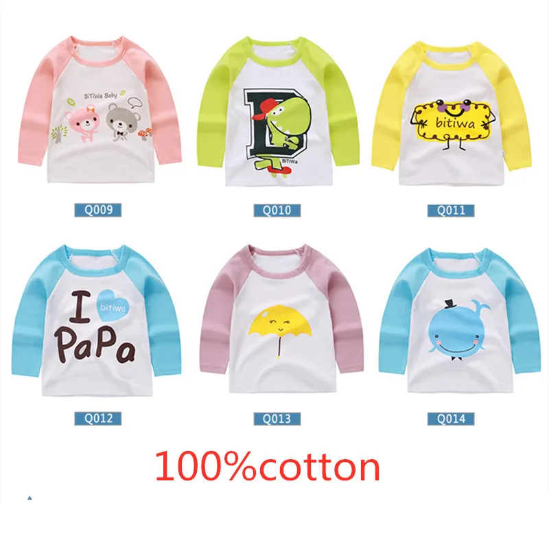 

Autumn new children's long sleeve T-shirt cotton baby cartoon single autumn clothes boys and girls baby bottom shirt
