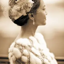 Высокое качество фаты один слой голова короткая тюль фата на мантилья срезанный край цветы из бисера фата V844