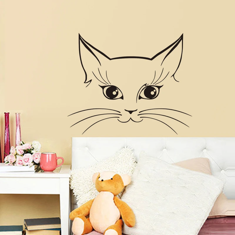 Kepala Cat Dinding Stiker Rumah Dekorasi Aksesoris Hewan Kepala Cat Dinding Stiker Rumah Dekorasi Aksesoris Hewan