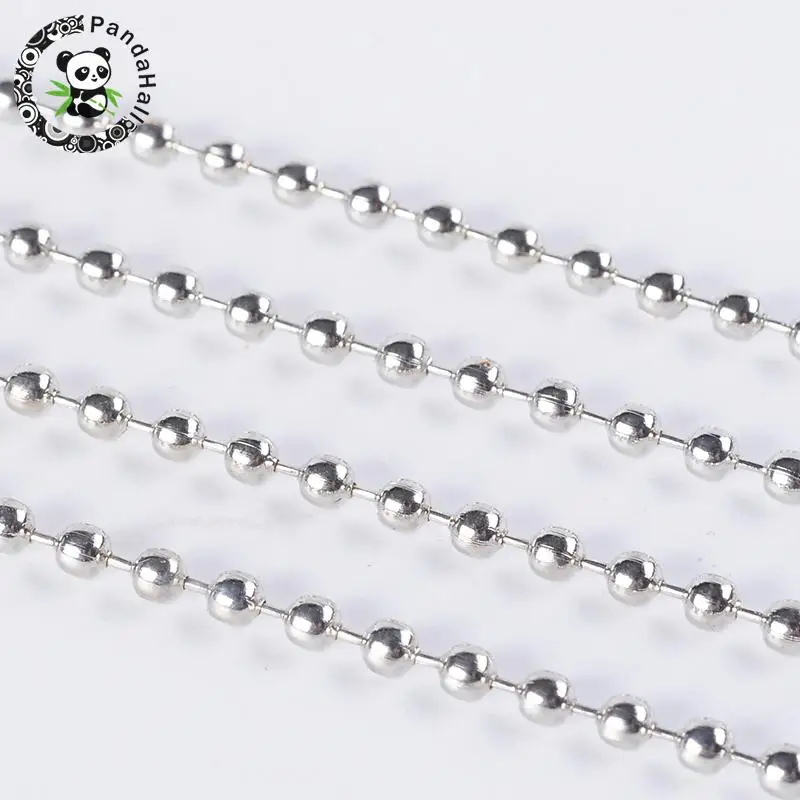 

2.4mm Iron Ball Chains Necklace Jewelry Findings Silver Color Come On Reel 100m/roll