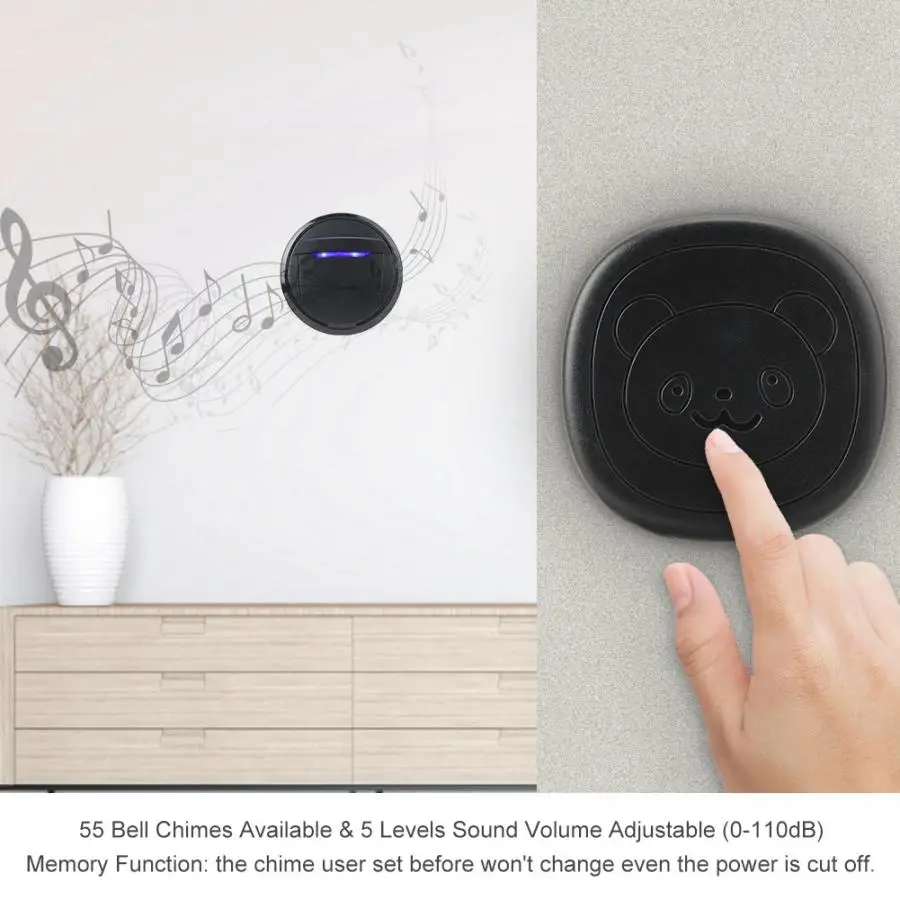 Wireless Touch Button Dog Door Bell Dog Training Older SOS Caller 1 Transmitter 1 Receiver/ 2 Transmitter 1 Receiver-3