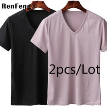 Мужское нижнее белье renfeng, брендовые новые футболки с коротким рукавом, модные шелковые повседневные футболки, размер M-3XL, майки