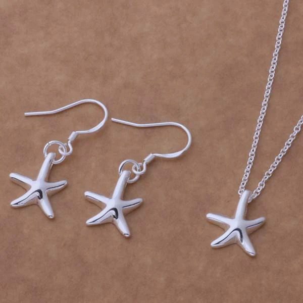 

Silver plated Jewelry Sets Earring 213 + Necklace 595 /aneajela dmcamdja AS080