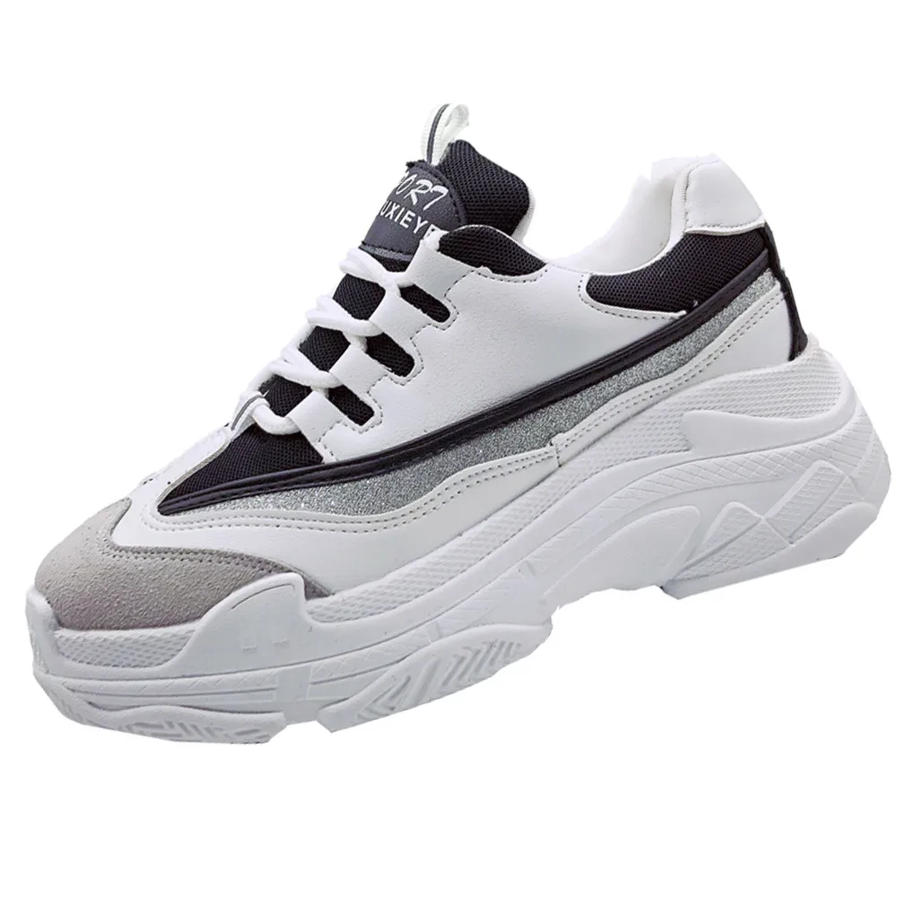 

Women's Sneakers Fashion Platform Casual Shoes Wild Leisure Black White Sport Walking Running Shoes Breathable Tenis Feminino