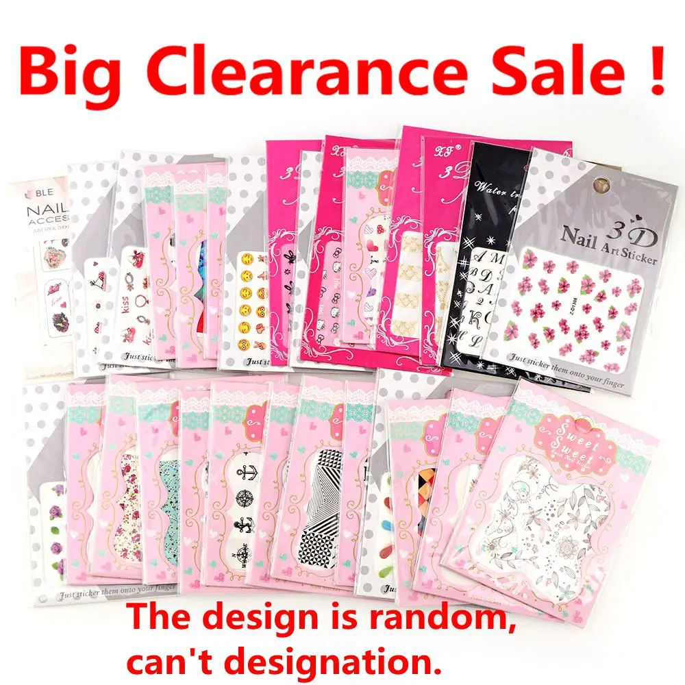 

Random Mix 10Pcs 3D And Water Transfer Sticker Different Packing Flower Irregular For DIY Nail Art Jewelry Decor