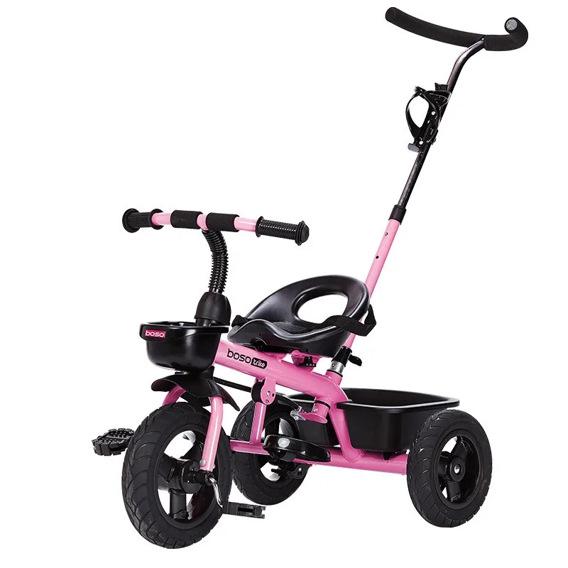 2017 New Baby Trolley Stroller with Double Brake Inflatable Titanium Wheel Children Tricycle yellow, green, white, pink, orange3