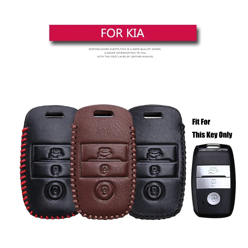 

Genuine Leather Smart Key Case Cover For Kia KX3/KX5/K3S/RIO/Ceed/Cerato/Optima/K5/Sportage/Sorento Car Key Accessories Styling