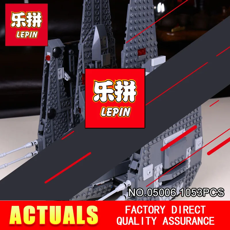 

LEPIN 05006 1053Pcs STAR Toy The Force Awakens Kylo Ren Command Shuttle Model Building Kits Blocks Bricks 75104 Boy Gift WARS