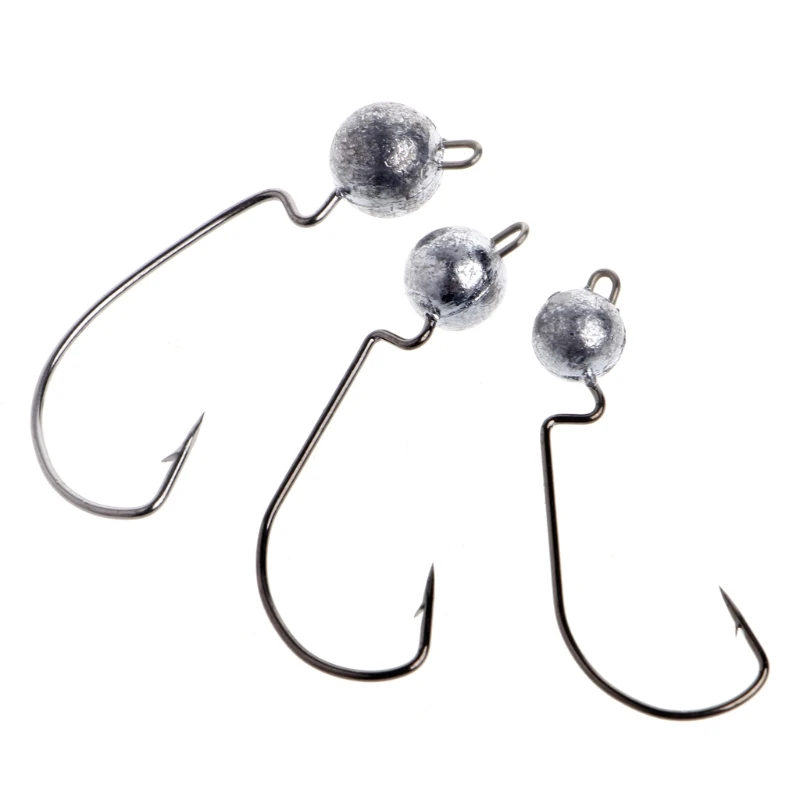

5Pcs Fishhooks Hooks Crank Jig Lead Head Steel Barbed Fishing Tackle Accessories
