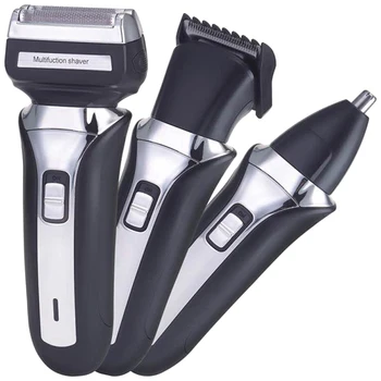 

FIMEI 3-In-1 Multi-Function Portable Rechargeable Electric Shaver Razor Hair Clipper Double Steel Cutter Heads Full Washable