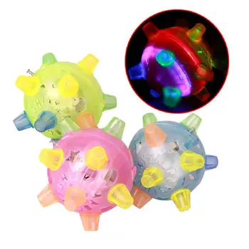 

Toys Novelty For Chilren Baby Peculiar Flashing Glowing Jump Ball Luminous Educational Music Dancing Bounce Ball Random Color