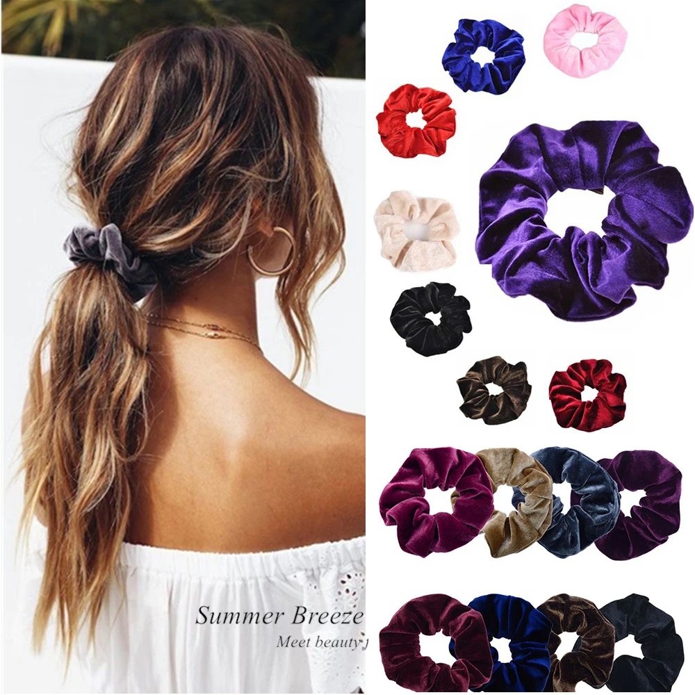 

M MISM 2019 New Women Velvet Hair Ties Elegant Elastic Hair Bands Ponytail Holder Scrunchies Rubber Band chouchou cheveux femme