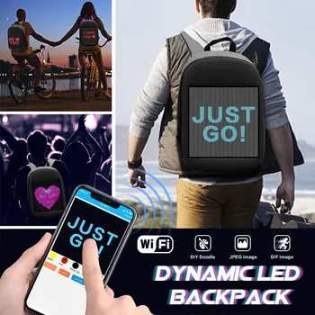 

Young people's personality self-customized pattern computer bag backpack smart cool fun led dynamic backpack bag